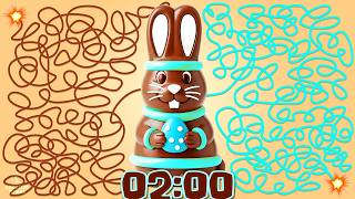 2 MINUTE Timer - CHOCOLATE BUNNY​ 🍫​🐰​​​​ Easter Countdown with Music