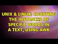 Unix & Linux: Counting the instances of specific words in a text, using awk