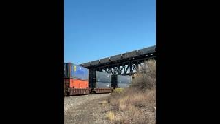 UP Westbound Manifest Flies Over An Intermodal. #train #railfanning