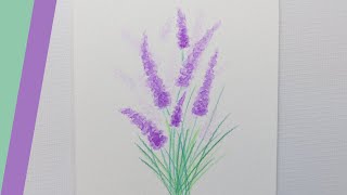 Watercolor Pencils - EASY LAVENDER Flowers Illustrations for Beginners Tutorial