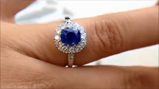 Ultra-rare Gubelin Certified 1.69 carats Unheated Kashmir Origin Blue Sapphire