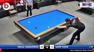 SARP KAYA vs YAVUZ GÜNGÖRDÜ | 3 BANT BİLARDO 4.ETAP FİNAL GRUBU 1/8 2022 ANKARA | billiards