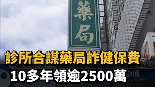 診所合謀藥局詐健保費 10多年領逾2500萬－民視新聞