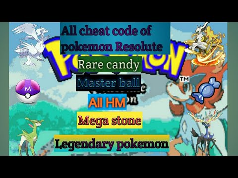 Cheat code of pokemon Resolute version like rare candy, master ball ...