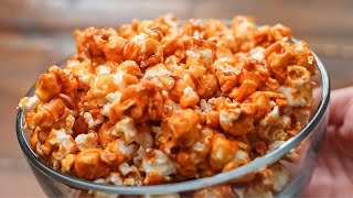 الفشار بالكراميل Cramel popcorn في البيت بأسهل طريقه توزيع للكراميل وهيفضل مقرمش لأخر واحده