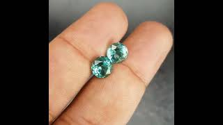 4.80 Carats Natural Pure Paraiba Color Round Matching Pair of Tourmaline Gemstones from Afghanistan