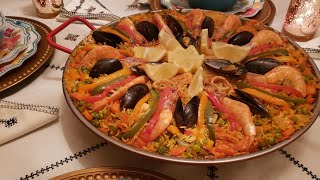 بايلا بفواكه البحر سهلة التحضير ومذاق لا يقاوم👌paella