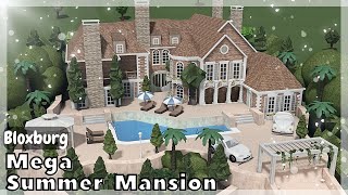 BLOXBURG: Mega Summer Mansion Speedbuild (NO LARGE PLOT) | Roblox House Build
