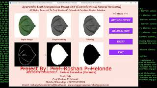 Python Code for Medicinal Plant Leaf Recognition Using CNN | Python OpenCV Source Code IEEE Project