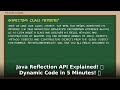 Master Java Reflection API in 5 Mins! ✨ Dynamic Code for Beginners 🚀 (Java Tutorial)