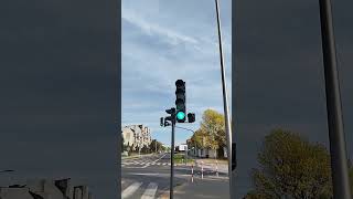 traffic lights with counters in Poland | close up