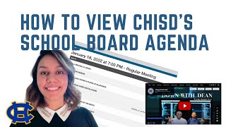 How to View CHISD's School Board Agenda