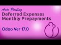 Automating recurring expenses, deferred and prepaid expenses in Odoo Ver 17