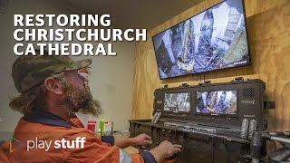 Inside the world-first remote digger operation to restore Christ Church Cathedral | Stuff.co.nz