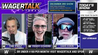 Daily Free Sports Picks | NFL, NCAAF Picks and UFC Fight Night Preview on WagerTalk Today | 12/3