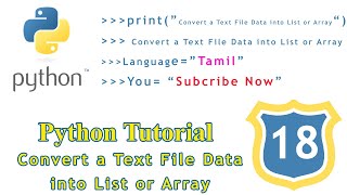 PYTHON TUTORIAL-18 | How to Convert a Text File Data into List or Array in Python | M42 TECH