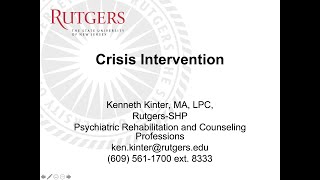 Introduction to Crisis Intervention