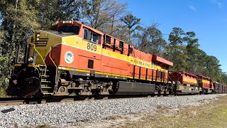 Champion Paint FEC ES44C4 809 Leads Train 202 at Sunbeam