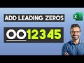 How to Add Leading Zeros in Excel - Add a Zero in a front of a Number