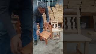 Small wooden chair with mortise and tenon structure, professional woodworking, durable, ingeniou