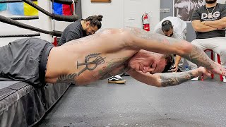 GABE ROSADO DOES CRAZY OLD SCHOOL BOXING AB WORKOUT - MUST WATCH