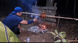 Grilled Whole Chicken in the Forest and Relaxing! Primitive Cooking