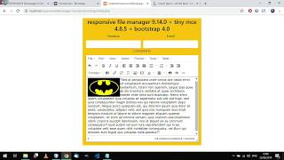 responsivefilemanager + tinymce + bootstrap