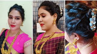 ಸಂಕ್ರಾಂತಿ ಮೇಕಪ್  ಹೇರ್ ಸ್ಟೈಲ್ \u0026 ಜ್ಯುವೆಲರಿ| festival look - Sankranti  makeup hairstyle and jewellery