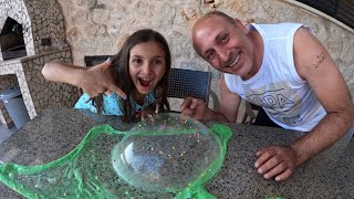 Havuzdan Çıkan Malzemelerle Slime Challenge! Prenses Lina