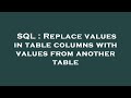 SQL : Replace values in table columns with values from another table