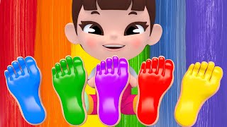 Learn Colors with Feet Painting Baby Shark & finger family song nursery rhymes | Super Lime And Toys