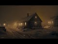 winter storm in a mountain village┇snow ambience┇wind sounds for deep sleep┇blizzard white noise