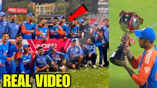 Suryakumar Yadav \u0026 Indian team celebrating with Trophy after winning the series 4-1 against England