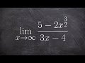 Learn how to algebraically determine the limit at infinity