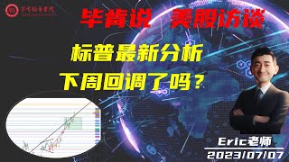 【毕肯说，美股访谈】标普最新分析，下周回调了吗？Eric老师专访 0714