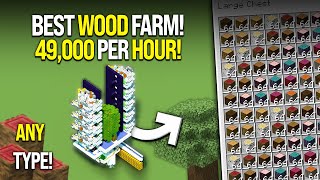 Minecraft All Trees Wood Farm Tutorial - In 50 Minutes! - 49,000/HR!