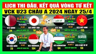 Lịch Thi Đấu, Kết Quả Vòng Tứ Kết VCK U23 Châu Á 2024 Ngày 25/4 | U23 Việt Nam Đá Khi Nào? Kênh Nào?