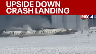 Delta plane flips upside-down after Toronto crash: VIDEO