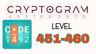 Cryptogram Letters and Numbers 451 452 453 454 455 456 457 458 459 460