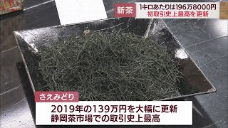 1キロあたり196万8000円のお茶も…歴代最高を大きく更新　静岡市で新茶の初取引　平均は5080円