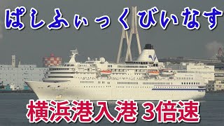 【最後の入港を倍速で！】ぱしふぃっくびいなす　クリスマスキラキラクルーズ（横浜着ラストクルーズ） 横浜港 大さん橋着岸　3倍速　2022/12/13