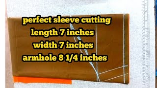 perfect sleeve cutting/blouse sleeve cutting in easy method/#sleevecuttingtips #perfectsleevecutting