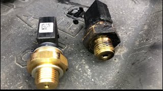 Freightliner Cascadia  How to replace oil pressure sensor could be leaking oil or have a bad reading