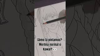 👀 Creando nuevo Contenido!! Pintamos a Merlina #kawaii? #pintamosamerlina #pintar #youtubeshorts