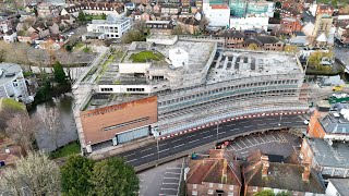 December 2024 - Debenhams Guildford demolition update, scaffolding is going up ready to start fully