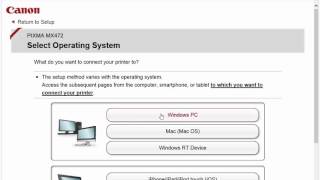 Canon PIXMA MX472 - Cableless Setup with a Windows® Computer