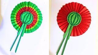 Cute Paper Pop Up Fans | DIY Watermelon Hand Fans | Paper Fan Decorations | how to make paper fan