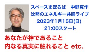 中野真作の沈黙のエネルギー共鳴ライブ　第９回　あなたが神であること　内なる真実に触れることetc.【ノンデュアリティ・悟り・スピリチュアル】