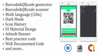 Barcode&QRcode Generator and Scanner application IONIC 4, Material design, Admob banner |