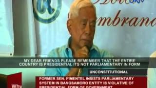 Pimentel insists parliamentary system in Bangsamoro is violative of presidential form of govt.